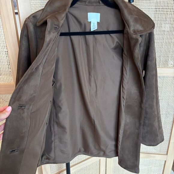 H&M chocolate brown button down jacket size small - Picture 4 of 7